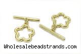 CONN08 2*21mm, 15-16mm copper toggle clasp gold plated