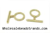 CONN09 3*21mm, 15-16mm copper toggle clasp gold plated