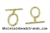 CONN11 2*25mm, 15*20mm copper toggle clasp gold plated