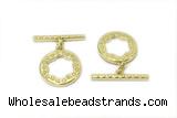 CONN12 3*21mm, 15mm copper toggle clasp gold plated