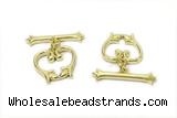 CONN13 2*23mm, 15mm copper toggle clasp gold plated