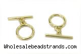 CONN15 2*21mm, 15mm copper toggle clasp gold plated