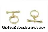 CONN23 2*21mm, 15mm copper toggle clasp gold plated