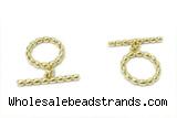 CONN24 2*21mm, 15mm copper toggle clasp gold plated