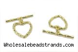 CONN25 2*21mm, 15mm copper toggle clasp gold plated