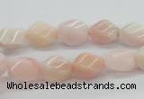 COP06 15.5 inches 9*12mm twisted rice natural pink opal beads wholesale