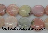 COP08 15.5 inches 16mm flat round natural pink opal beads wholesale