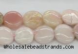 COP09 15.5 inches 14mm flat round natural pink opal beads wholesale