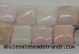 COP10 15.5 inches 14*14mm square natural pink opal beads wholesale