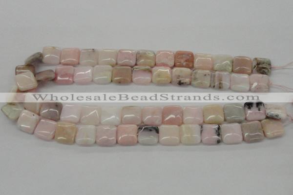 COP10 15.5 inches 14*14mm square natural pink opal beads wholesale