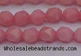 COP1222 15.5 inches 8mm faceted nuggets Chinese pink opal beads