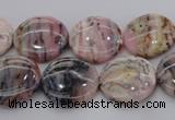 COP1261 15.5 inches 12mm flat round natural pink opal gemstone beads