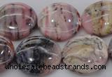 COP1265 15.5 inches 20mm flat round natural pink opal gemstone beads