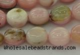 COP1294 15.5 inches 10mm flat round natural pink opal beads