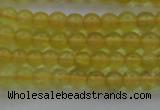 COP1300 15.5 inches 4mm round natural yellow opal gemstone beads