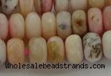 COP1323 15.5 inches 6*10mm faceted rondelle natural pink opal beads