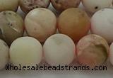 COP1334 15.5 inches 12mm round matte natural pink opal gemstone beads