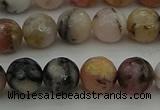 COP1414 15.5 inches 12mm faceted round natural pink opal gemstone beads