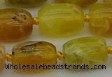 COP1423 15.5 inches 15*20mm drum yellow opal gemstone beads