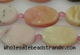 COP1437 15.5 inches 12*18mm oval natural pink opal gemstone beads