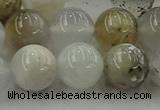 COP1453 15.5 inches 10mm round grey opal gemstone beads