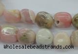 COP15 15.5 inches 10*12mm nugget natural pink opal beads wholesale