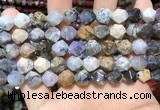 COP1518 15.5 inches 10mm faceted nuggets amethyst sage opal beads