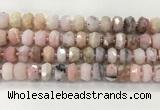 COP1550 15.5 inches 6*10mm - 8*11mm faceted tyre natural pink opal beads