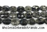 COP1551 25*30mm - 27*32mm faceted octagonal grey opal beads