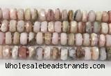 COP1553 15.5 inches 6*12mm - 8*13mm faceted tyre natural pink opal beads