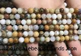 COP1566 15.5 inches 4mm round yellow moss opal beads wholesale