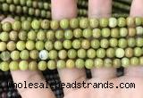 COP1572 15.5 inches 4mm round Australia olive green opal beads