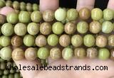 COP1576 15.5 inches 12mm round Australia olive green opal beads