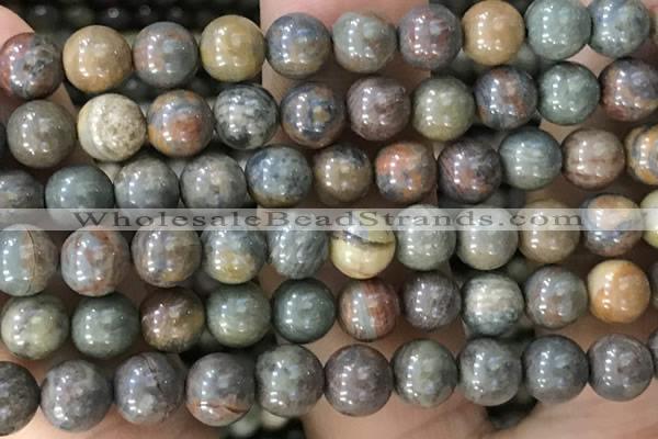 COP1582 15.5 inches 12mm round Australia brown green opal beads