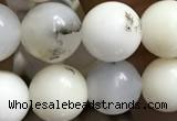 COP1585 15.5 inches 8mm round white opal gemstone beads