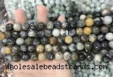 COP1608 15.5 inches 4mm faceted round moss opal beads