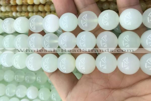 COP1639 15.5 inches 14mm round natural green opal beads