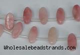 COP169 15.5 inches 6*12mm top-drilled marquise pink opal gemstone beads