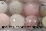 COP1713 15.5 inches 10mm faceted round natural pink opal beads