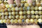 COP1768 15.5 inches 10mm round matte yellow opal beads wholesale