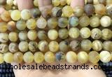 COP1769 15.5 inches 12mm round matte yellow opal beads wholesale