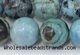 COP1794 15.5 inches 14mm round blue opal gemstone beads