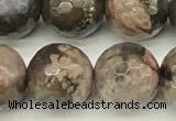 COP1812 15 inches 10mm faceted round grey opal beads