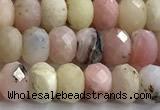 COP1854 15 inches 4*6mm faceted rondelle pink opal beads