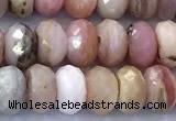 COP1876 15 inches 5*8mm faceted rondelle pink opal beads