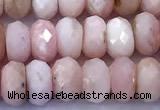 COP1877 15 inches 5*8mm faceted rondelle pink opal beads