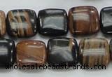 COP244 15.5 inches 14*14mm square natural brown opal gemstone beads