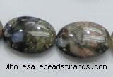 COP255 15.5 inches 18*25mm oval natural grey opal gemstone beads