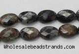 COP273 15.5 inches 10*14mm faceted oval natural grey opal gemstone beads