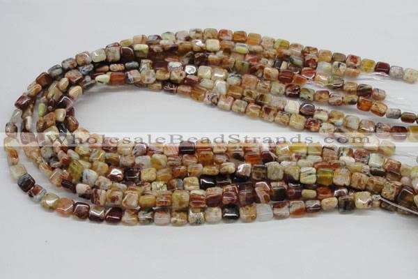 COP304 15.5 inches 10*10mm square brandy opal gemstone beads wholesale